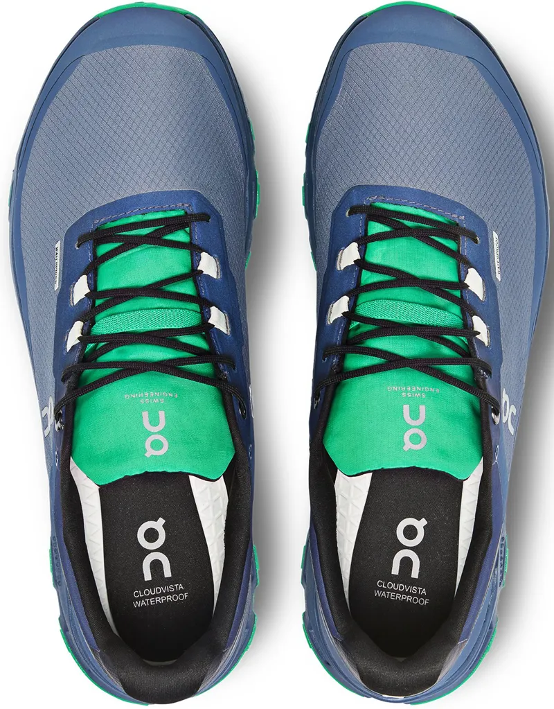 ON Mens Cloudvista Waterproof Running Shoes - Metal-Denim-4