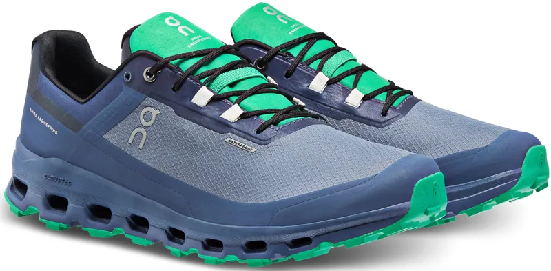 ON Mens Cloudvista Waterproof Running Shoes - Metal-Denim-2