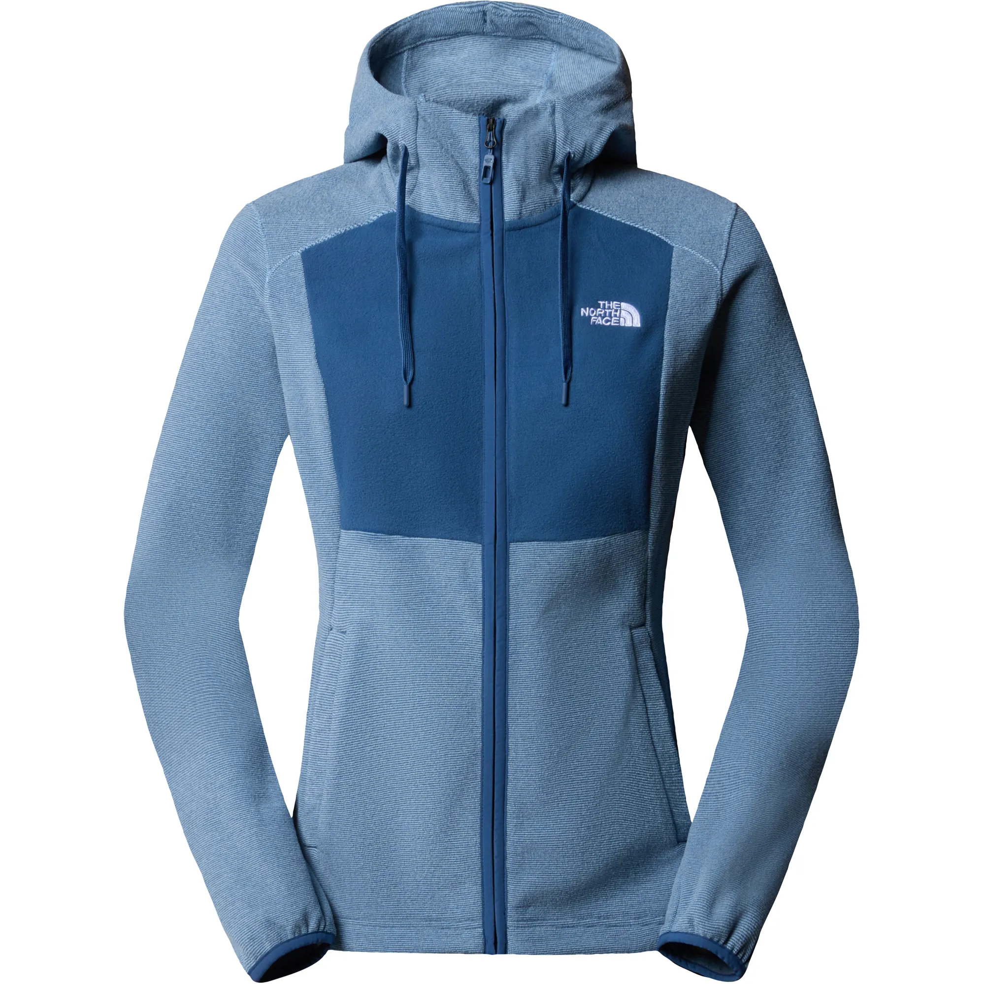 The North Face Womens Homesafe Full Zip Fleece Hoodie Steel Blue-Shady Blue Stripe