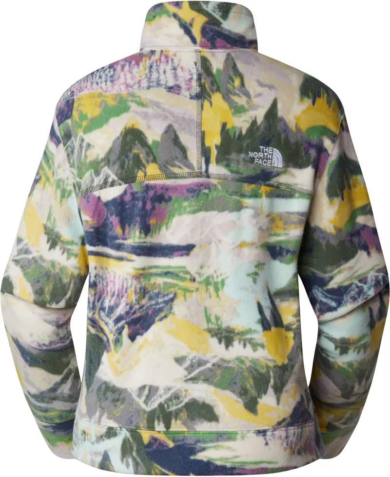 The North Face Womens 100 Glacier Printed Half Zip - Black Currant Purple Trail Dream Print-1