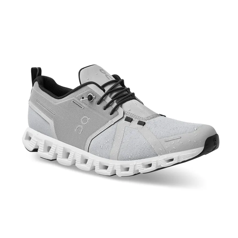 ON Womens Cloud 5 Waterproof Shoes - Glacier-White-2