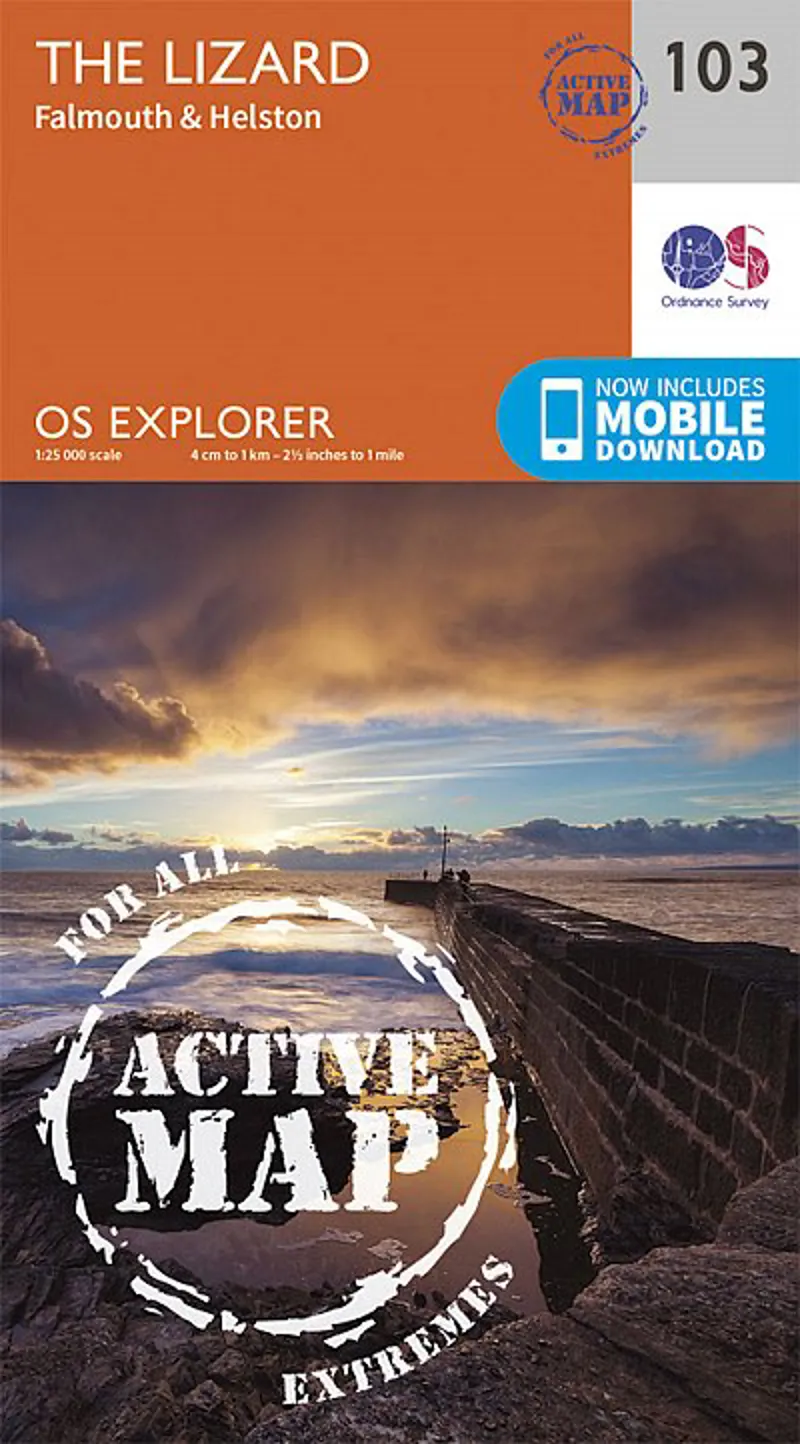 OS Explorer - Active Map 103 - Lizard/ Falmouth and Helston