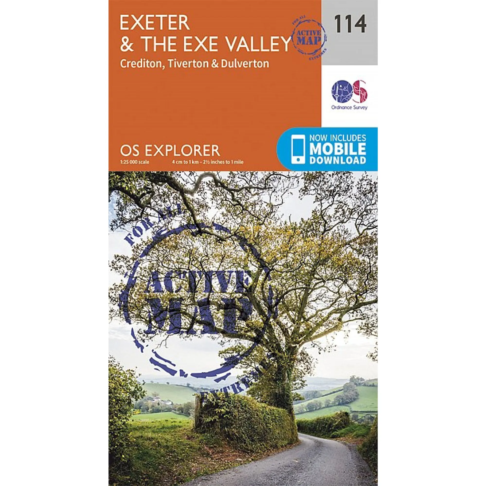 Ext11 Map View OS Explorer - Active Map 114 - Exeter and the Exe Valley
