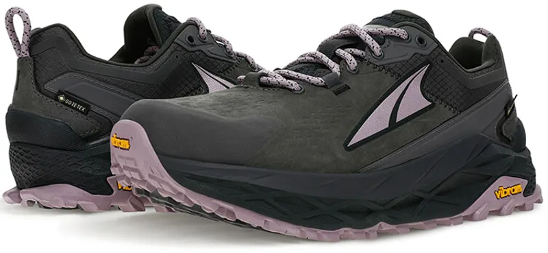 Altra Womens Olympus 5 Hike Low GTX Trail Shoes - Gray-Black-2