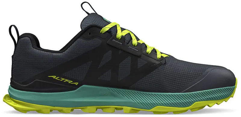 Altra Mens Lone Peak 8 Trail Shoes - Black-Green-1