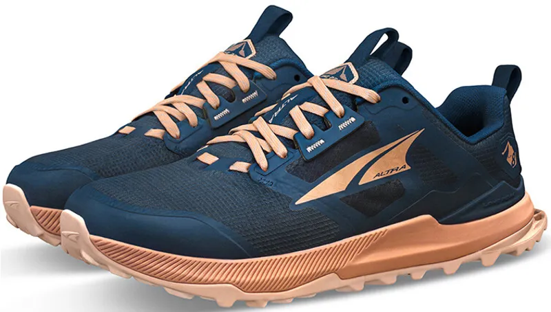 Altra Womens Lone Peak 8 Trail Shoes - Navy-Coral-2