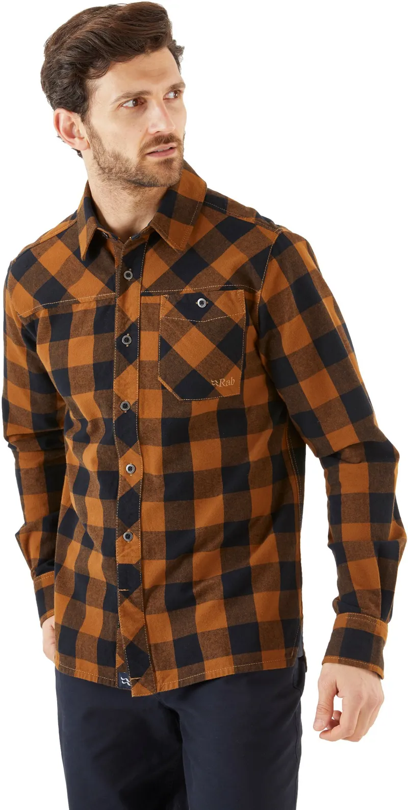 Rab Mens Boundary Shirt - Caramel Check-4