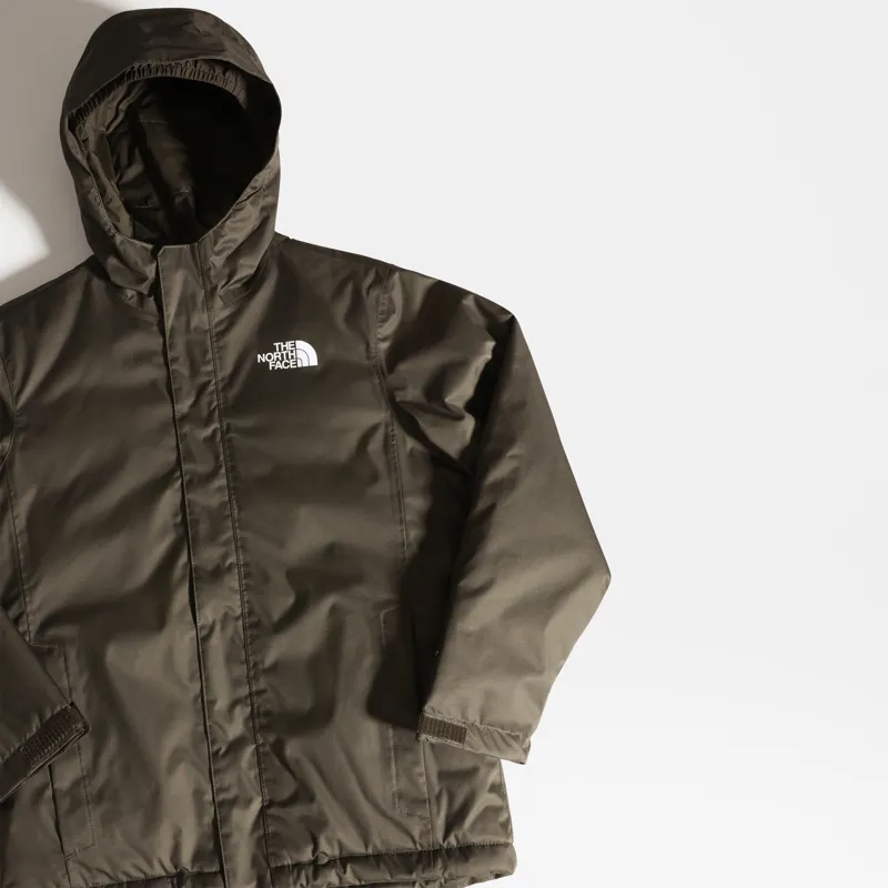 The North Face Youth Snow Quest Jacket - New Taupe Green - TNF White-4
