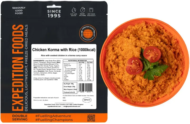 Expedition Foods Chicken Korma with Rice - 1000kcal-2