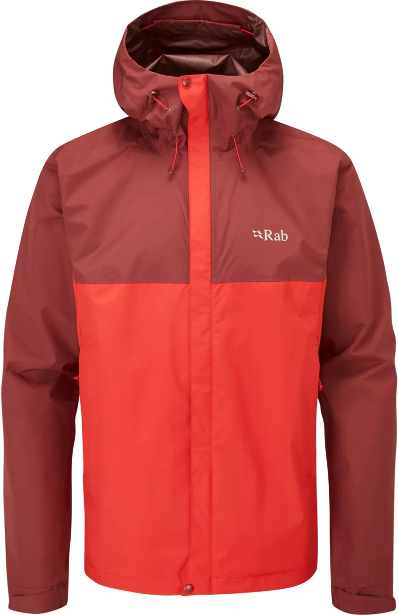 Rab Mens Downpour Eco Jacket - Deep Heather-Ascent Red