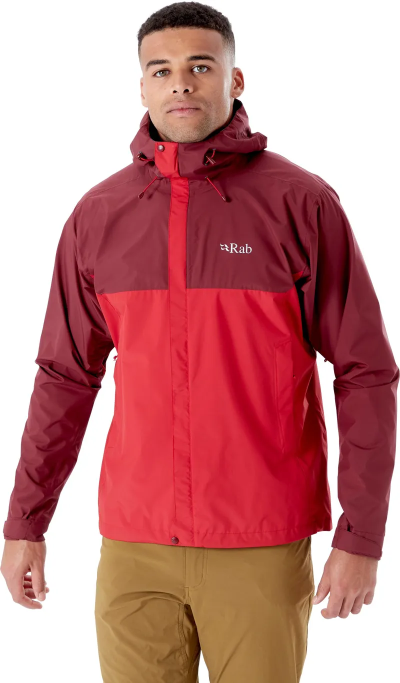 Rab Mens Downpour Eco Jacket - Deep Heather-Ascent Red-3