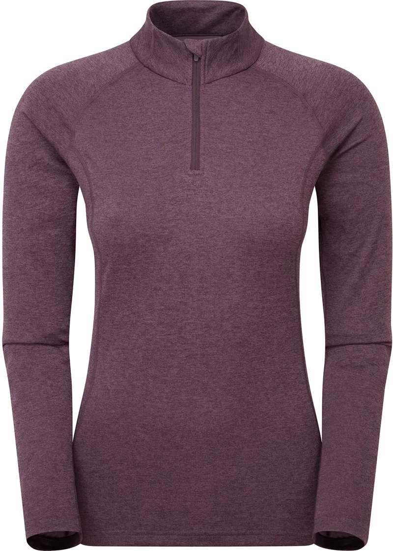 Montane Womens Dart Zip Neck T-Shirt - Mulberry