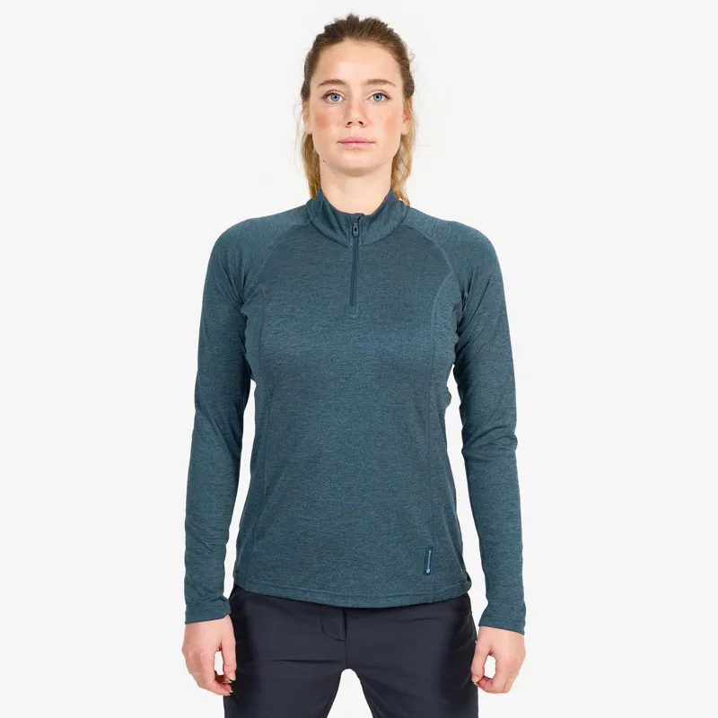 Montane Womens Dart Zip Neck T-Shirt - Orion Blue-2