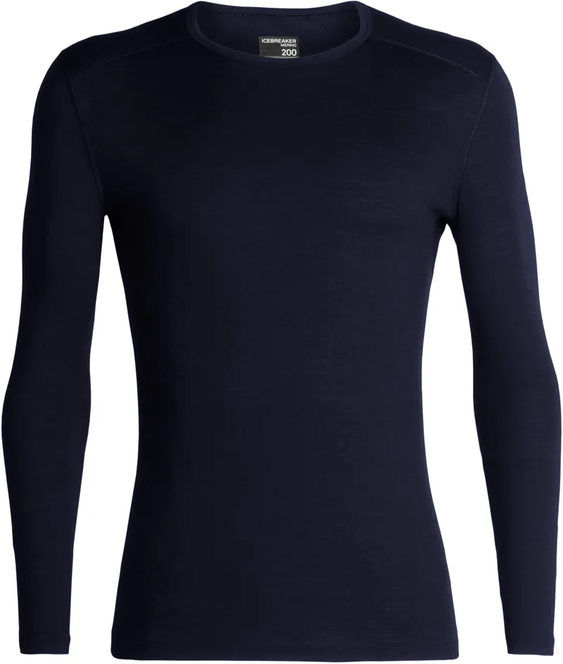 Icebreaker Mens 200 Oasis Long Sleeved Crewe Top - Midnight Navy