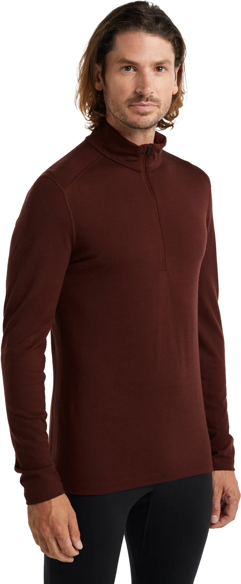 Icebreaker Mens 200 Oasis Long Sleeved Half Zip Top - Espresso-1