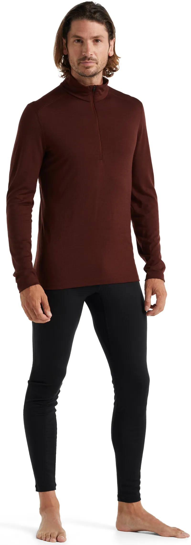 Icebreaker Mens 200 Oasis Long Sleeved Half Zip Top - Espresso-4