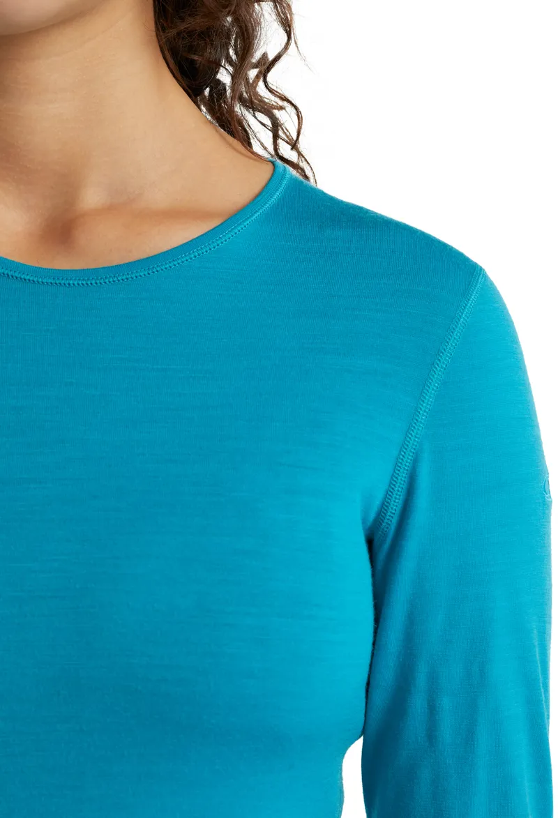 Icebreaker Womens 200 Oasis Long Sleeved Crewe Top - Arctic Teal-1