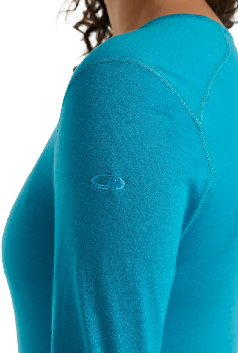 Icebreaker Womens 200 Oasis Long Sleeved Crewe Top - Arctic Teal-2