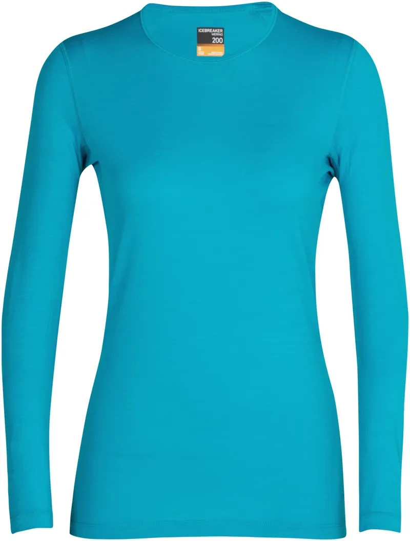 Icebreaker Womens 200 Oasis Long Sleeved Crewe Top - Arctic Teal
