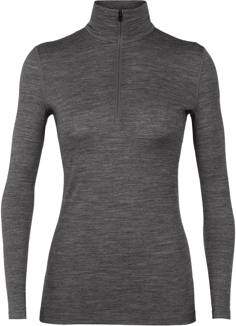 Icebreaker Womens 200 Oasis Long Sleeved Half Zip Top - Gritstone Heather