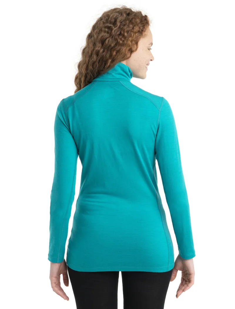 Icebreaker Womens 200 Oasis Long Sleeved Half Zip Top - Flux Green-2
