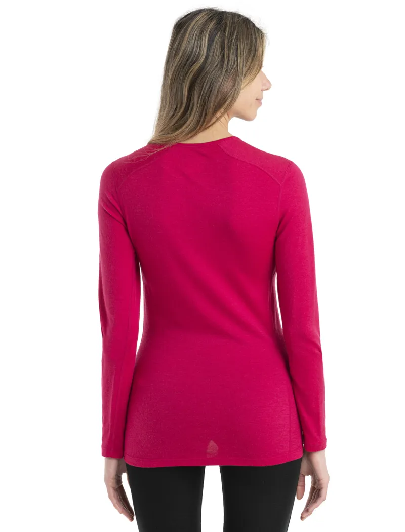 Icebreaker Womens 200 Oasis Long Sleeved Crewe Top - Electron Pink-2