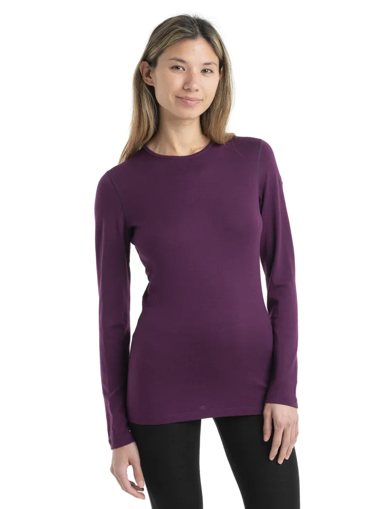 Icebreaker Womens 260 Tech Long Sleeved Crewe Top - Nightshade-1