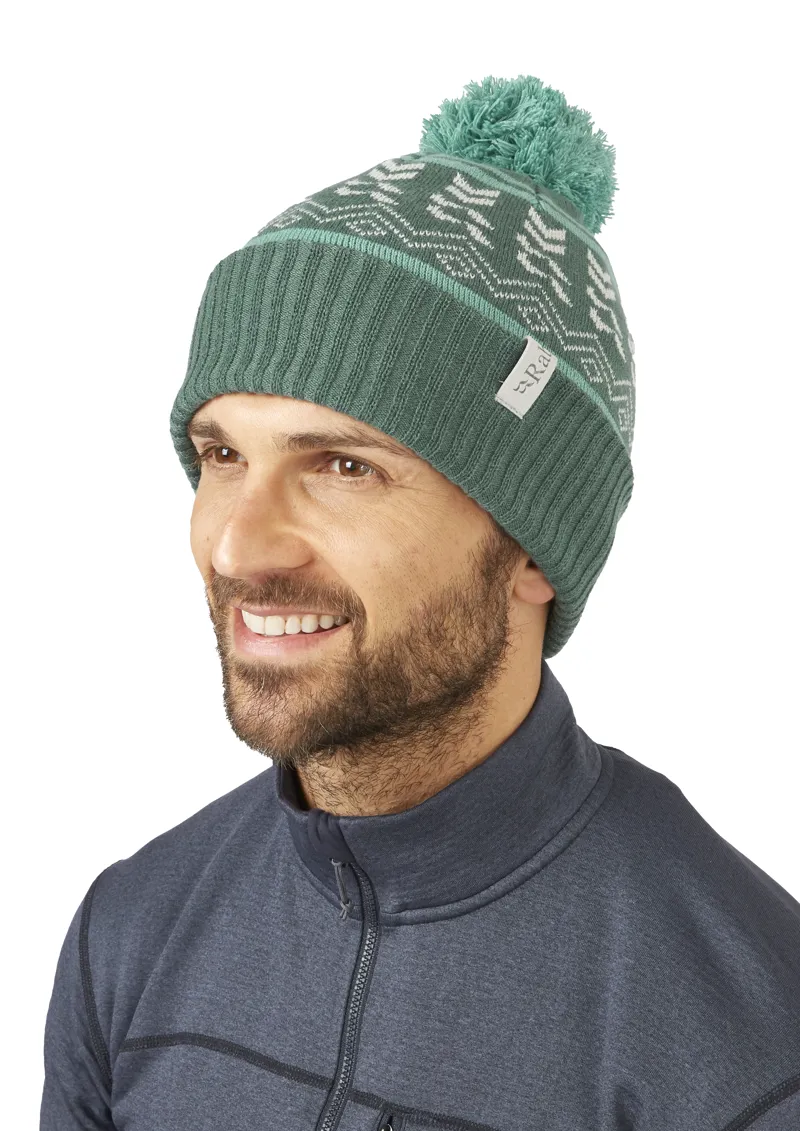 Rab Khroma Bobble Beanie - Green Slate-Glacier Blue-1