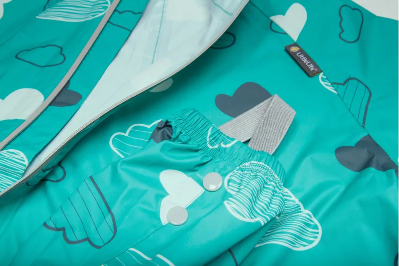 LittleLife Waterproof All In One Suit - Teal Clouds-2