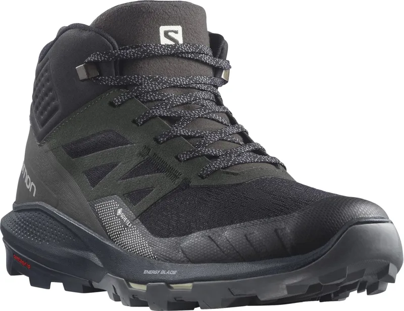 Salomon Mens OUTpulse Mid GTX Boots - Black-Ebony-Vanilla Ice-1