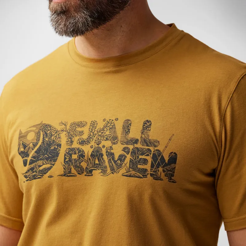 Fjallraven Mens Lush Logo T-shirt - Acorn-5