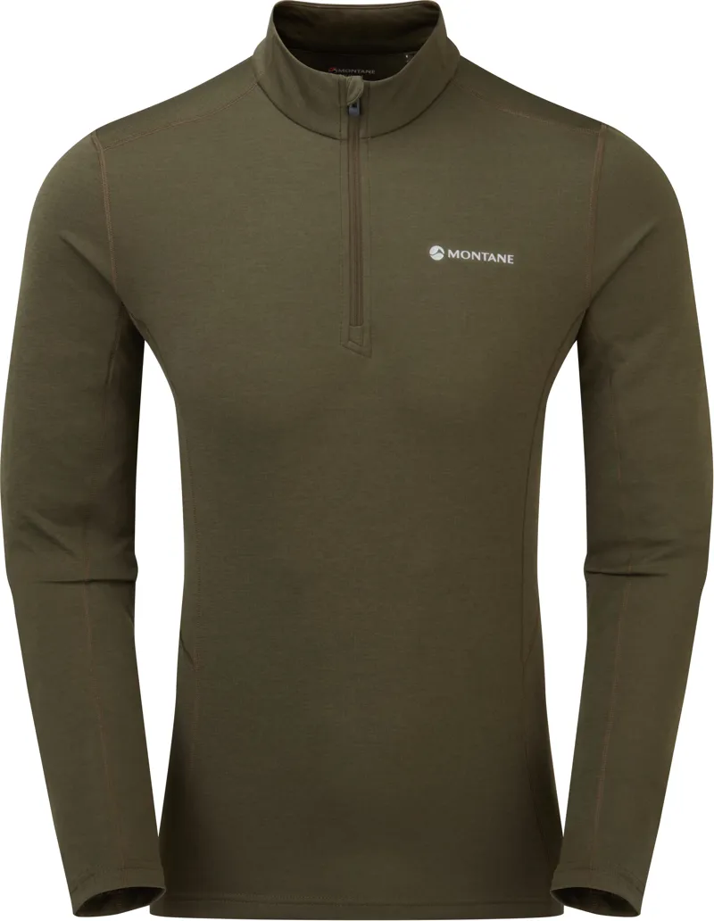 Montane Mens Dart Zip Neck T-Shirt - Kelp Green