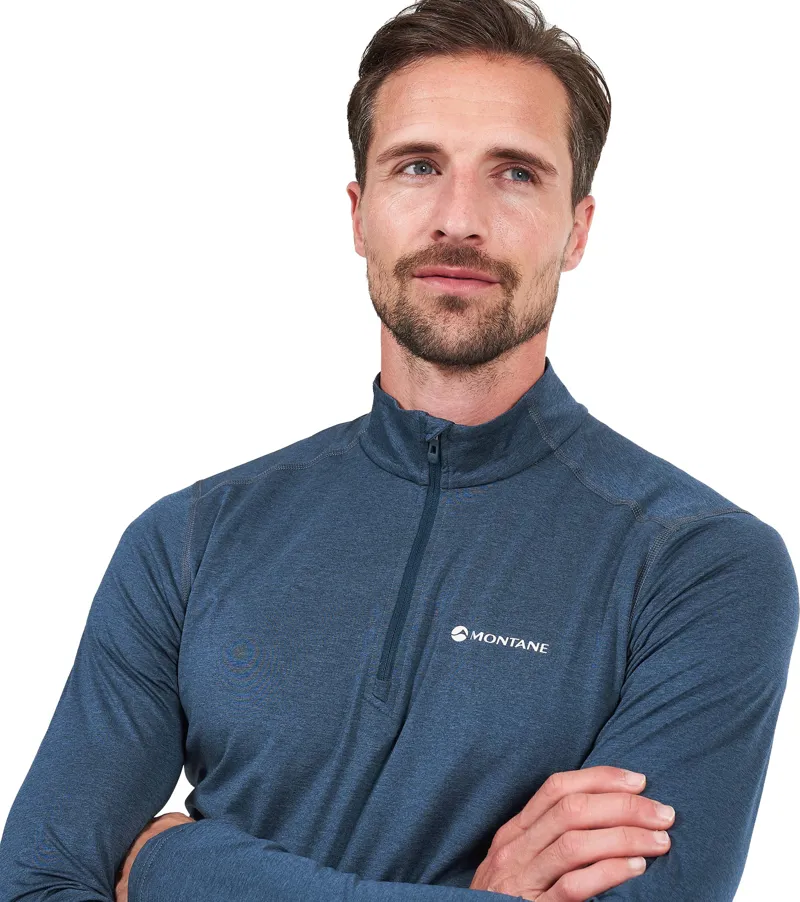 Montane Mens Dart Thermo Zip Neck Top - Astro Blue-3