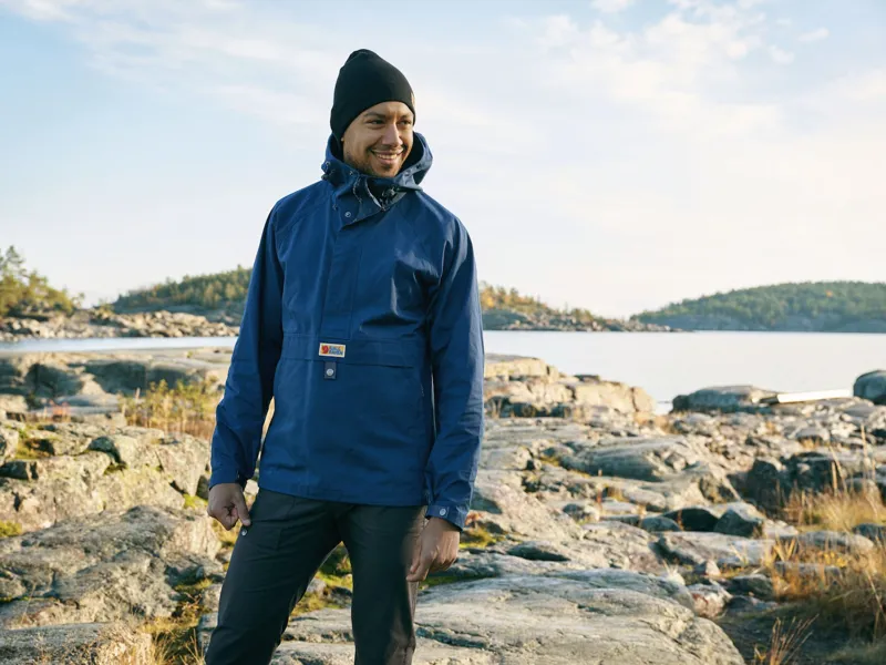 Fjallraven Mens Vardag Anorak - Uncle Blue-Sand Stone-7
