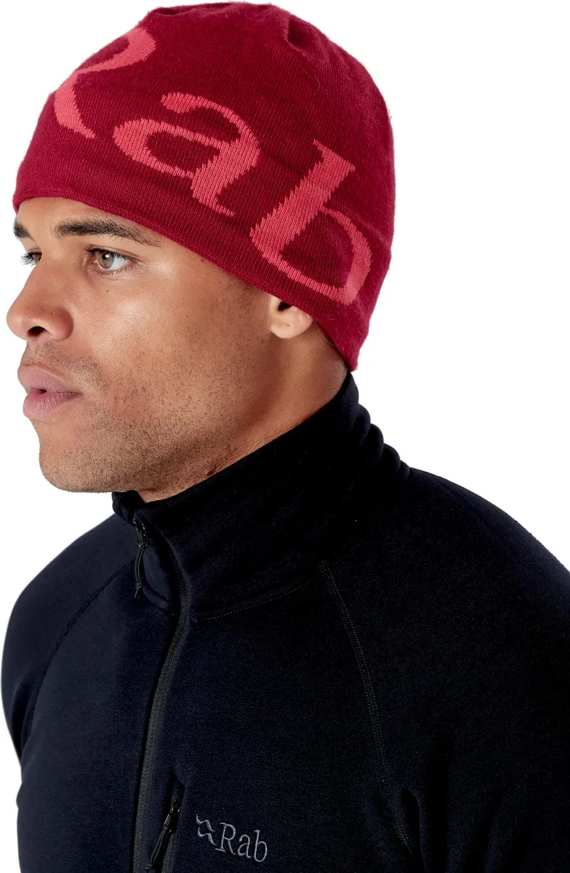 Rab Logo Beanie - Oxblood Red-1