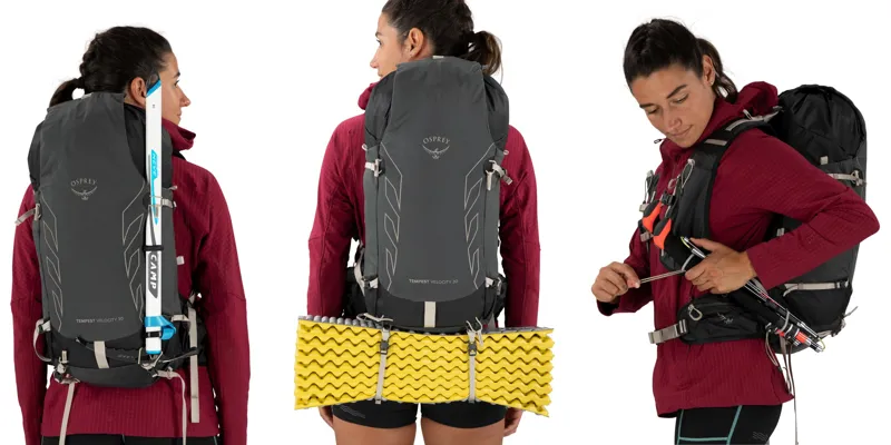 Osprey Womens Tempest Velocity 30 Rucksack - Dark Charcoal-Chiru Tan-9