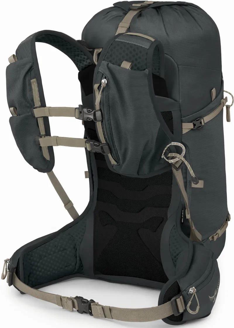 Osprey Womens Tempest Velocity 30 Rucksack - Dark Charcoal-Chiru Tan-3