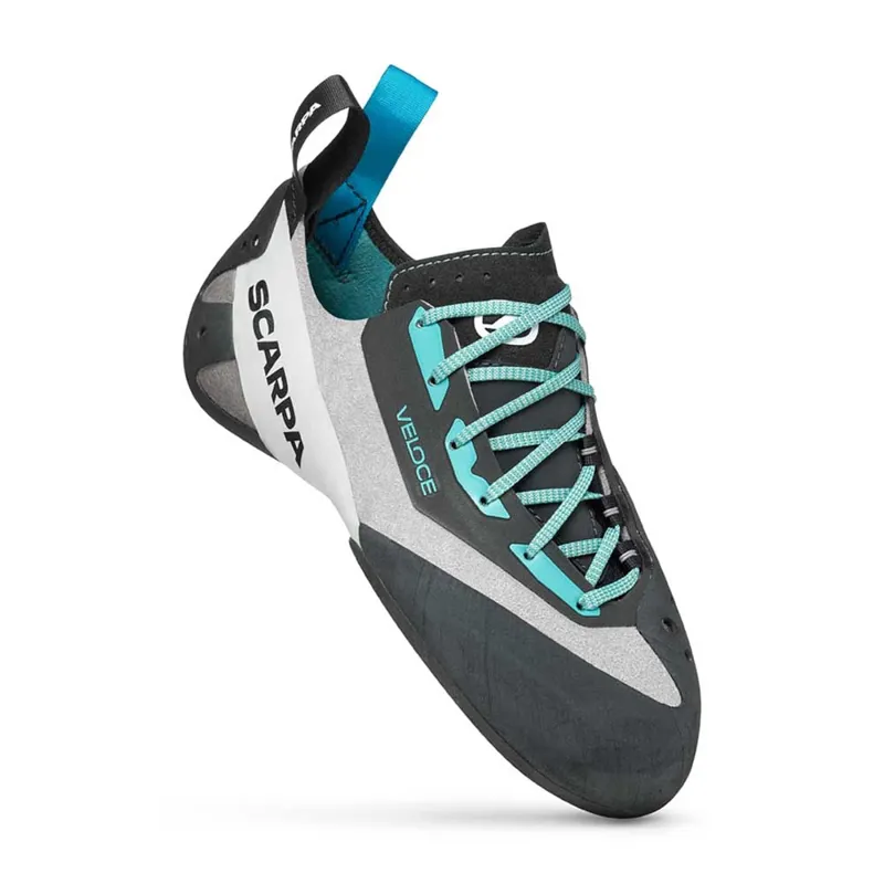Scarpa Womens Veloce Lace Climbing Shoes - Light Grey-Maldive-1