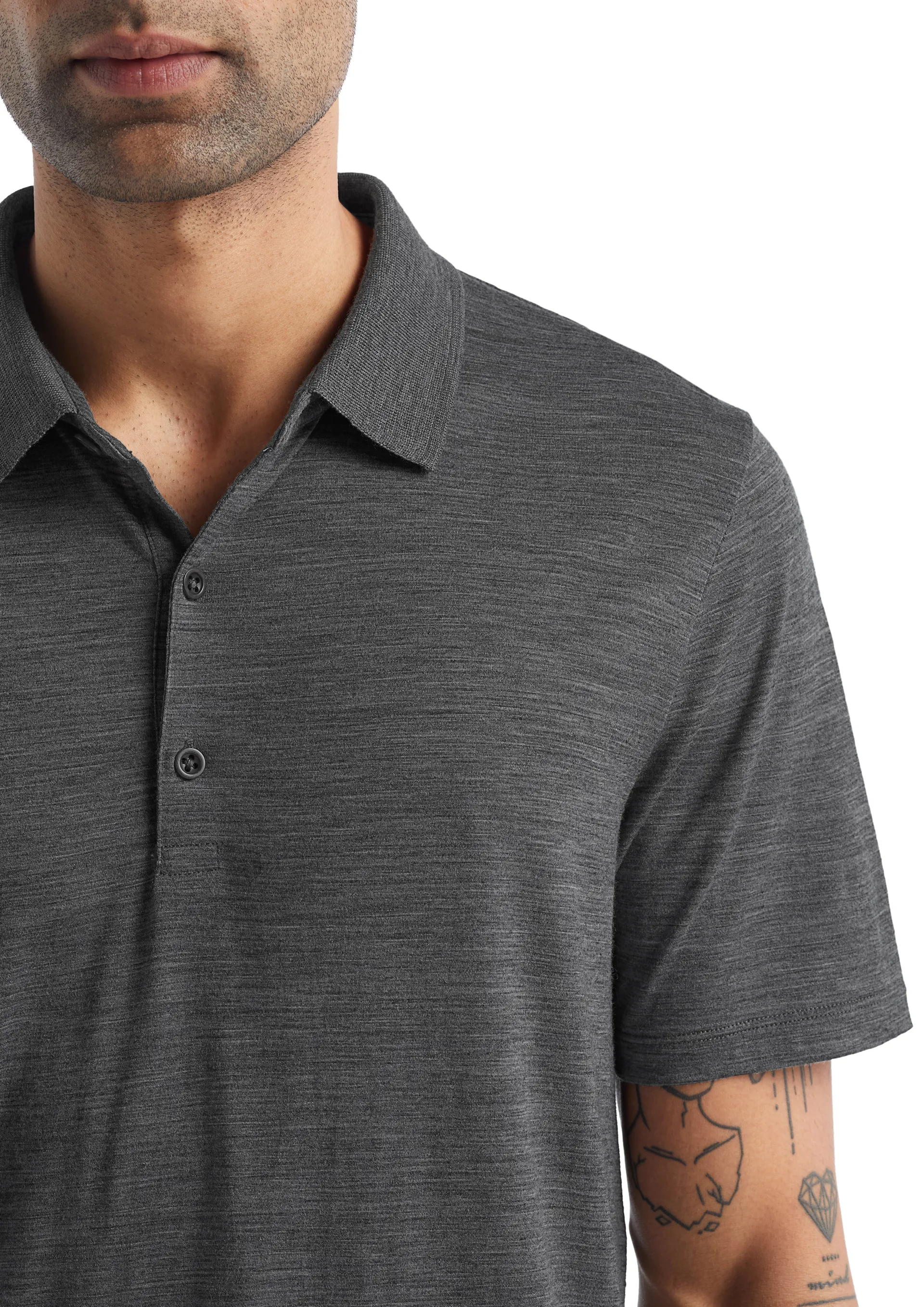 Icebreaker Mens Tech Lite II Short Sleeved Polo Top - Gritstone 