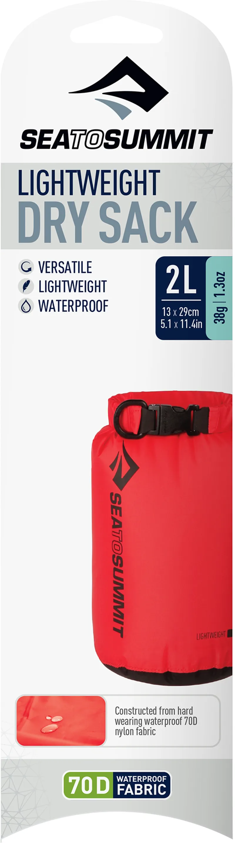 Sea To Summit Lightweight 70D Dry Sack - 2 Litre - Red-1
