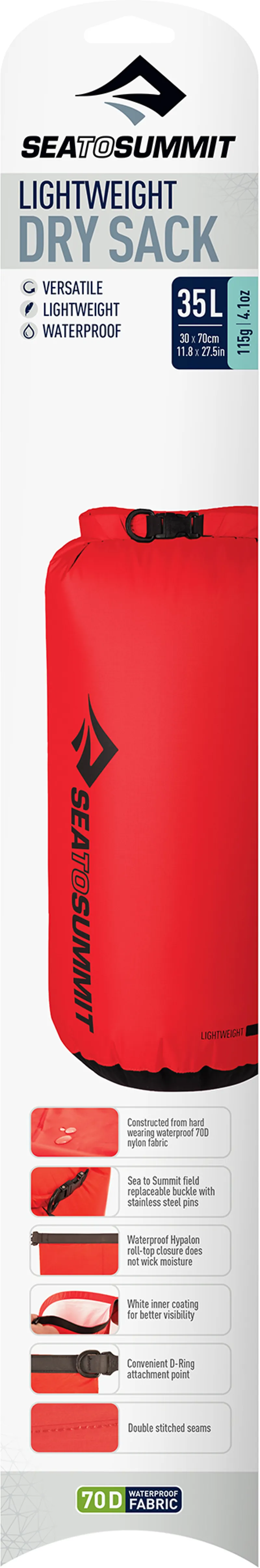 Sea To Summit Lightweight 70D Dry Sack - 35 Litre - Black-1