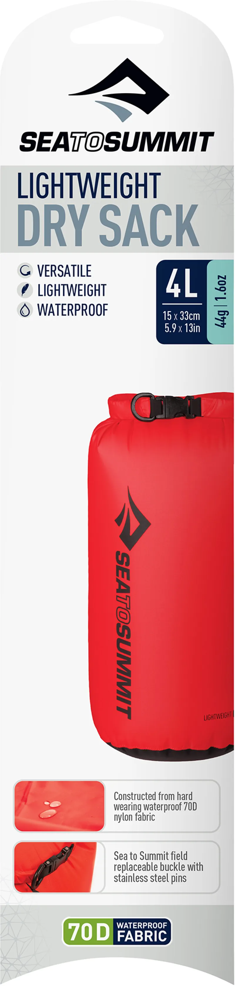 Sea To Summit Lightweight 70D Dry Sack - 4 Litre - Black-1