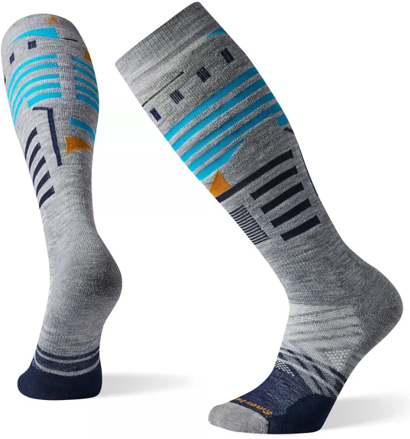 Smartwool Mens PhD Ski Medium Pattern Socks - Light Grey