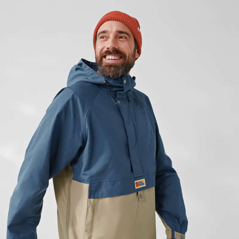 Fjallraven Mens Vardag Anorak - Uncle Blue-Sand Stone-3