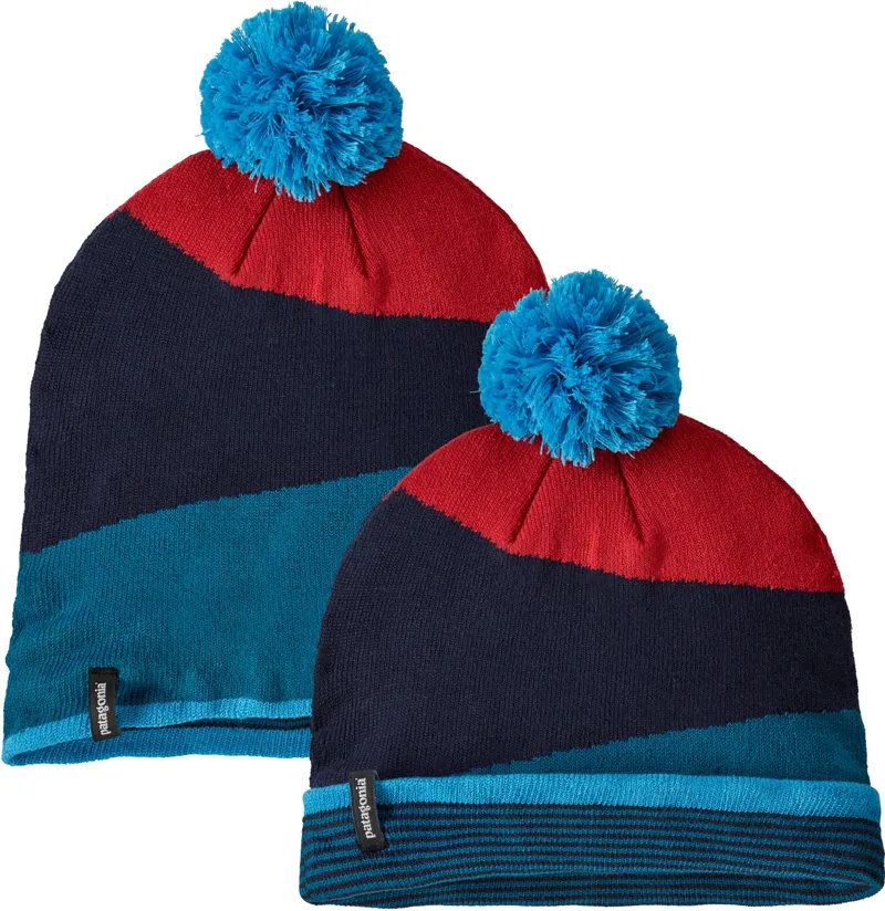 Patagonia Lightweight Powder Town Beanie - Field Festival Knit: Crater Blue-2
