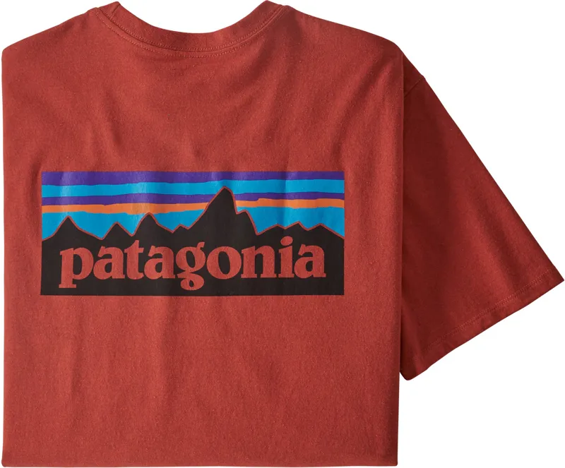 Patagonia Mens P-6 Logo Responsibili-Tee - Hot Ember