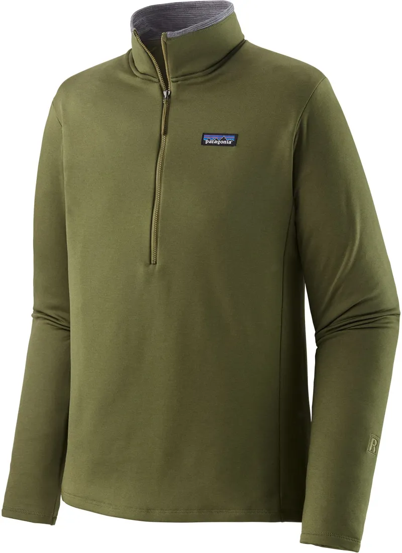 Patagonia Mens R1 Daily Zip Neck - Palo Green-Dark Palo Green X-Dye