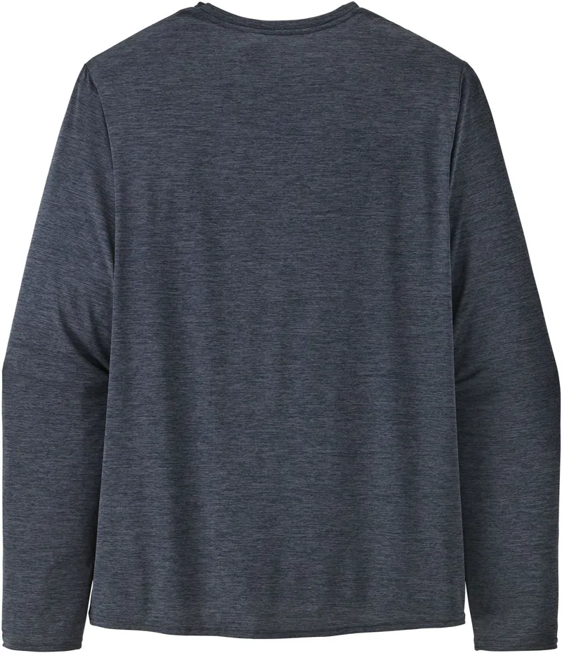 Patagonia Mens Long Sleeved Cap Cool Daily Graphic Shirt - Line Logo Ridge Stripe: Smolder Blue X-Dye-1