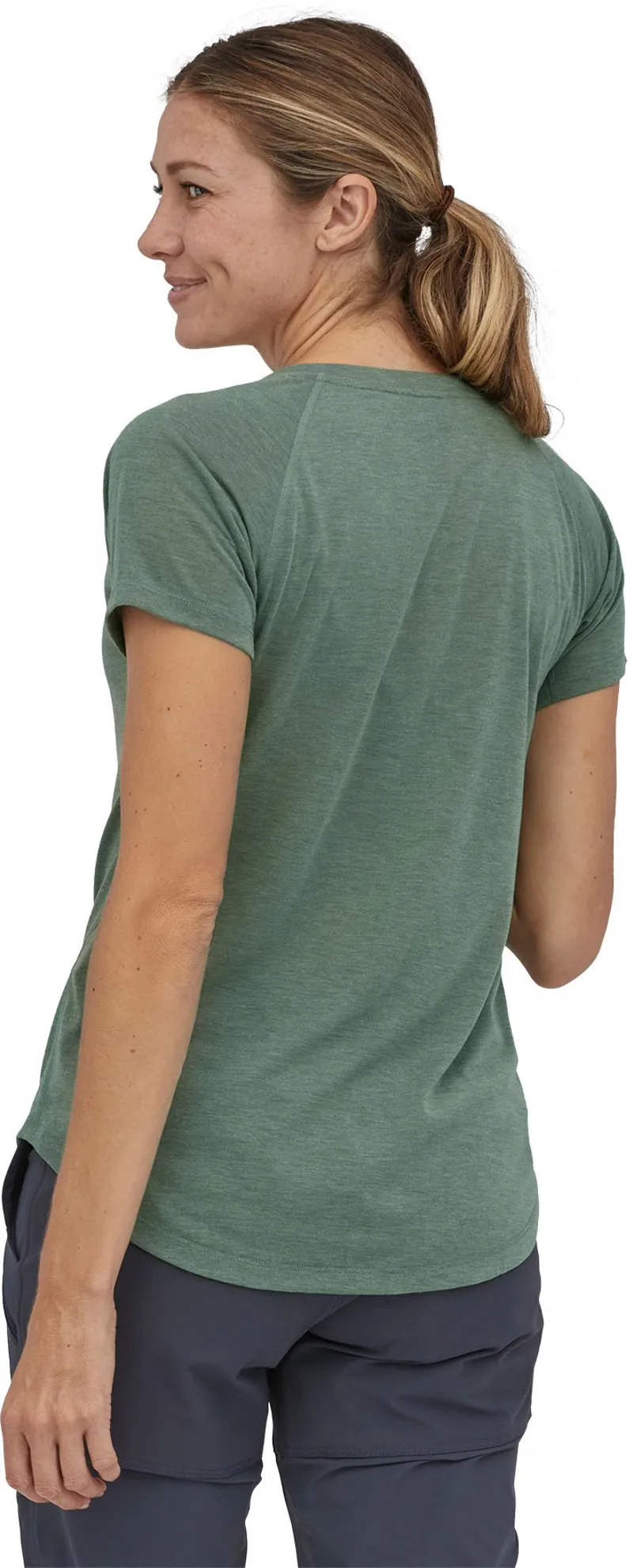 Patagonia Womens Cap Cool Trail Shirt - Hemlock Green-2