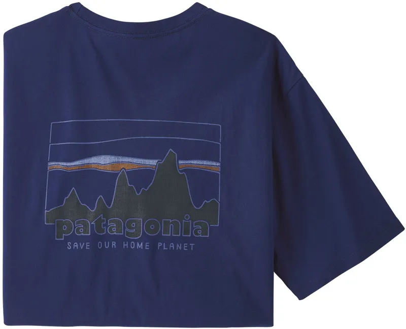 Patagonia Mens '73 Skyline Organic T-Shirt - Sound Blue